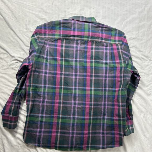 Alan Flusser Long Sleeve Button Up Size XL Plaid Colorful - Picture 6 of 6